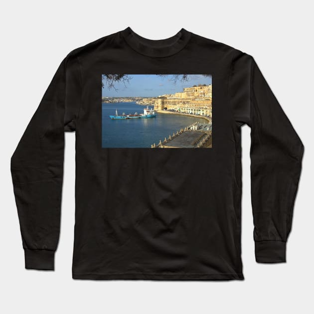 Grand Harbour, Valletta, Malta Long Sleeve T-Shirt by Carole-Anne